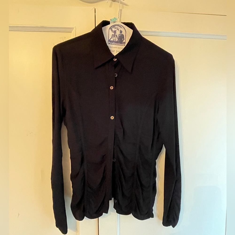 Black fitted button up teenflo